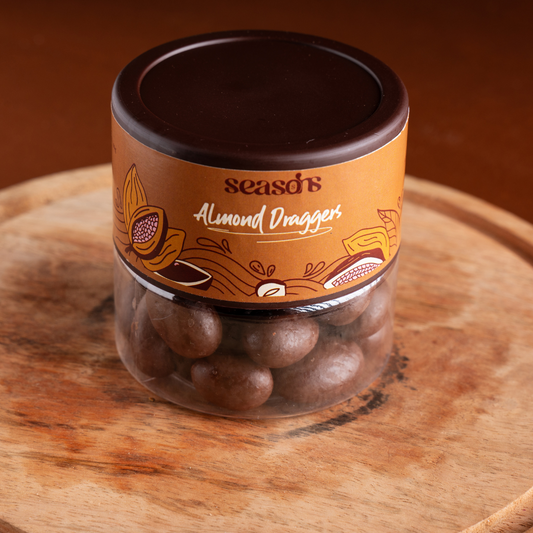 Roasted almonds coated in premium dark chocolate