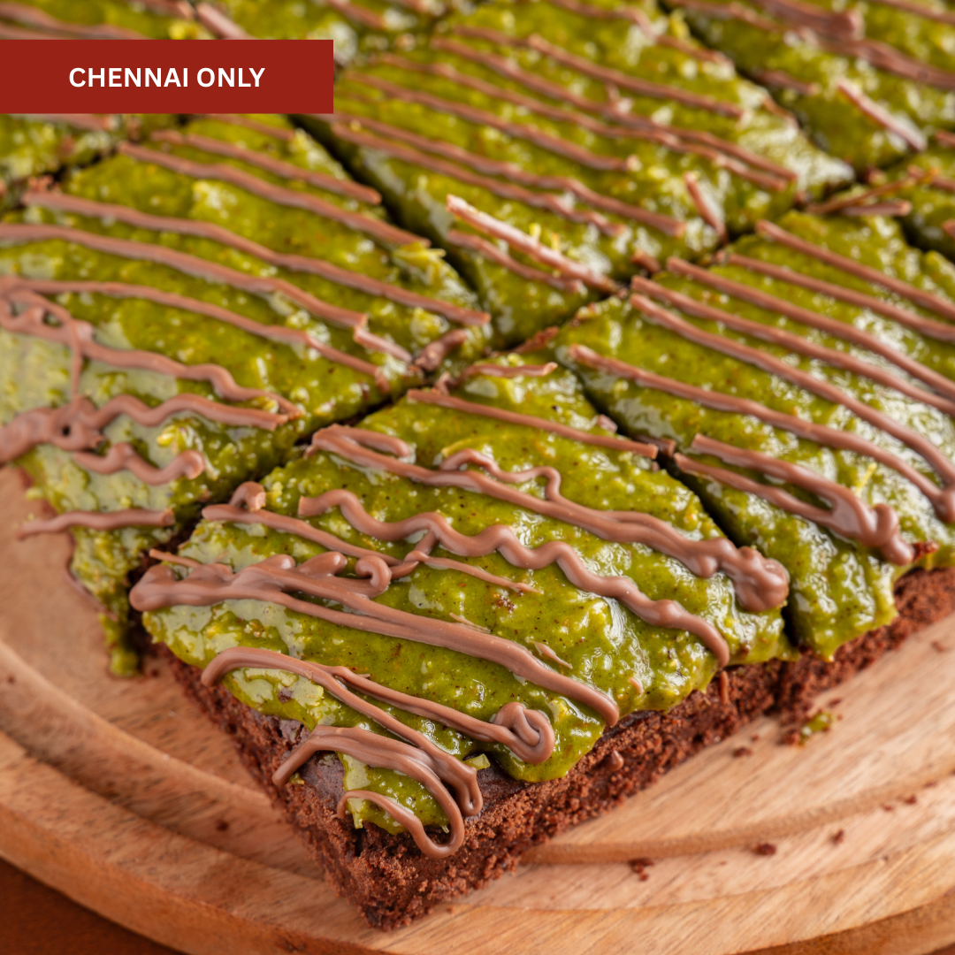 Kunafa topped brownie with rich chocolate layers