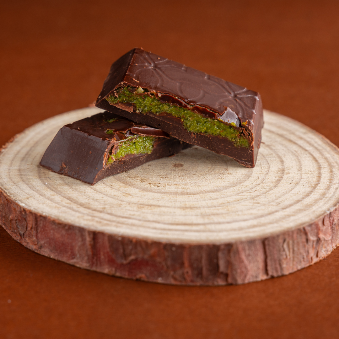 Delicate kunafa strands in smooth chocolate