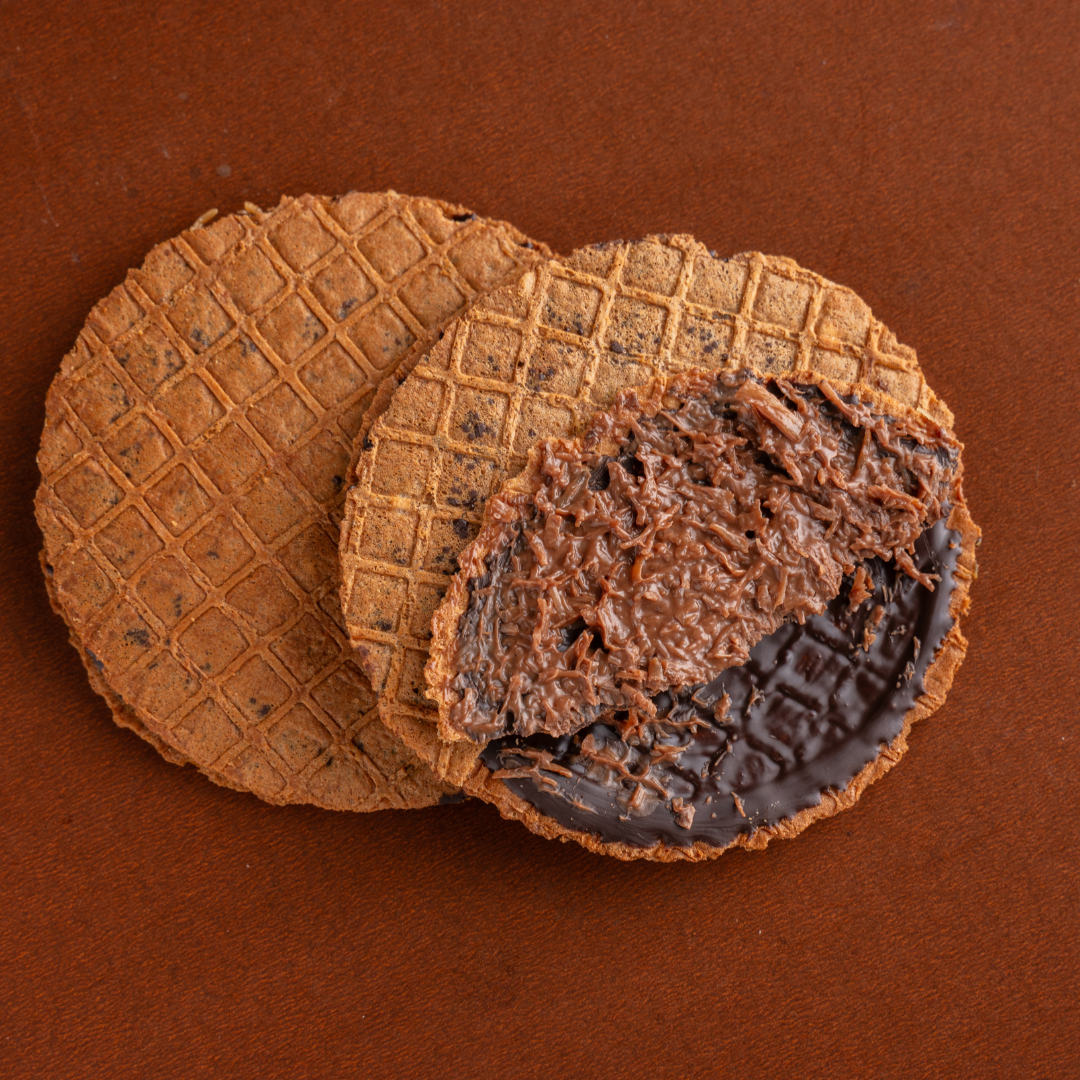 Decadent chocolate waffle crisps